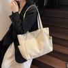 PU Shoulder Bag Women Solid Color Large Capacity Handbag Commuter Tote Bag