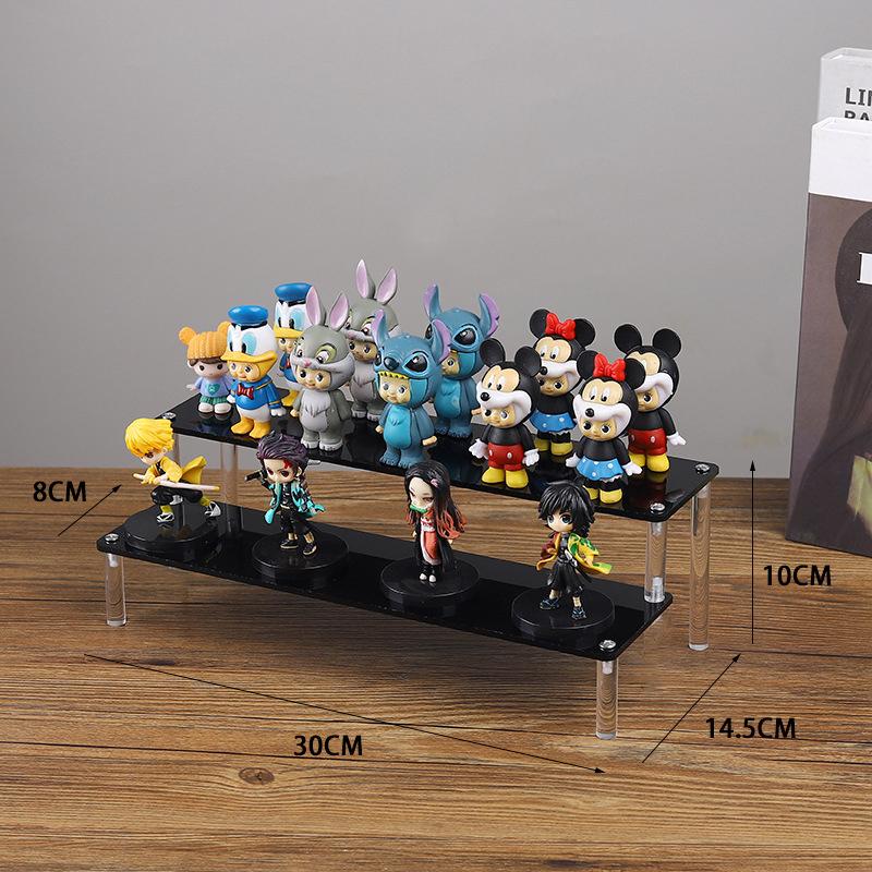 Black Handmade Toy Display Rack 1/2/3/4/5 Layer Ladder Shelf for Building Block Model Doll Office Cosmetics Storage