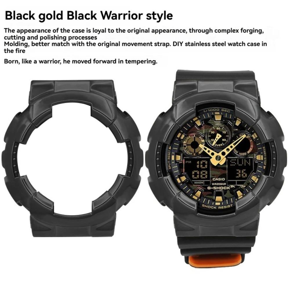 Stainless Steel Mod Kit For Casio G-SHOCK GA-110 GA-110GB GA-100 GA-120 Series Modified Black Warrior Metal Bezel Case Strap