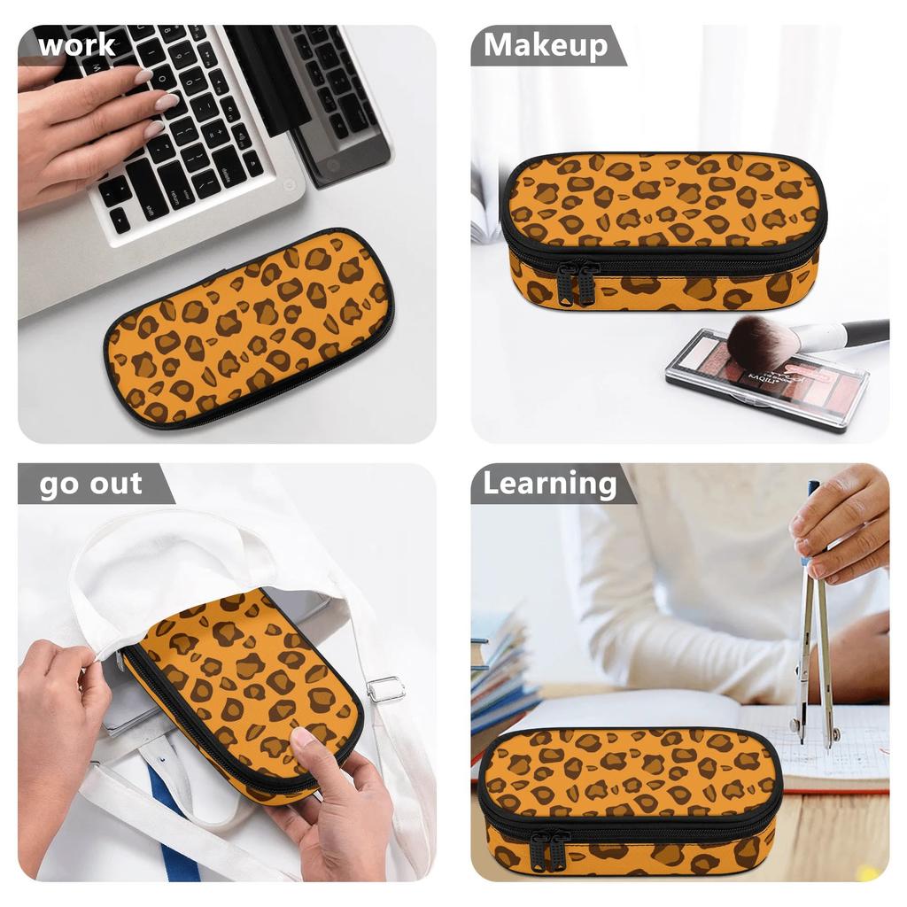 Pencil Bag Roomy Interior Zipper Closure 300D Polyester with Main Compartment Mesh Pocket and Pen Slots for Middle School Students