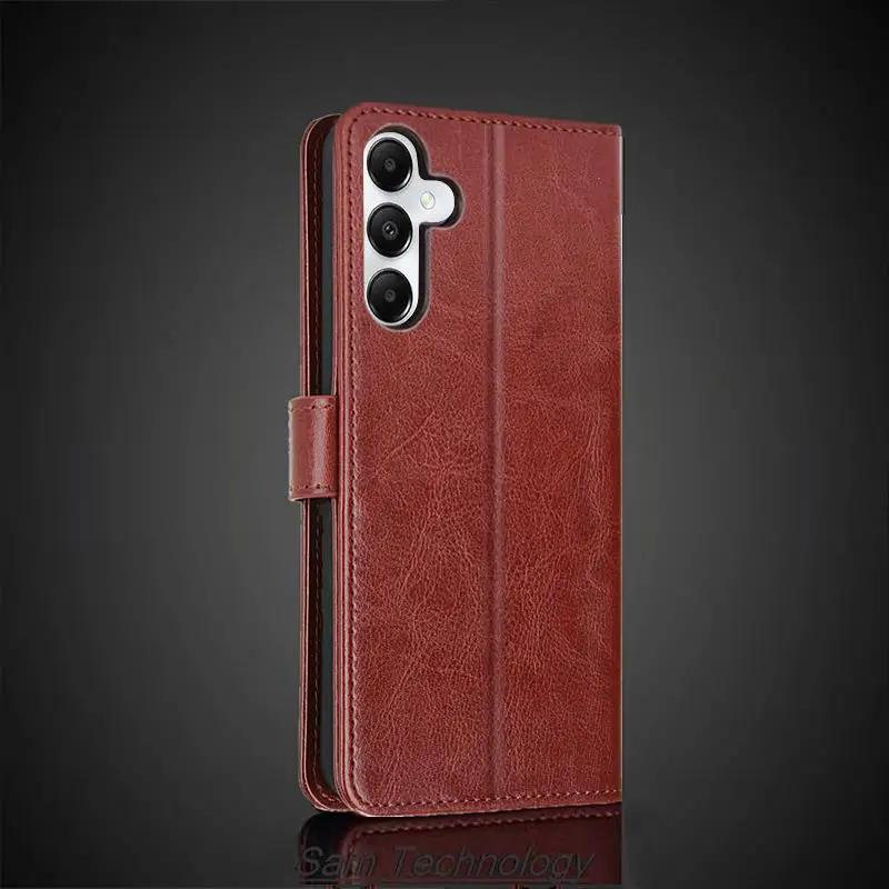Luxury Classic Flip Book Wallet Leather Phone Case Cover Money + Card Slot for Samsung Galaxy A05 A05S A15 A25 A35 A55 5G 4G S23 S22 S24 S24+ Ultra