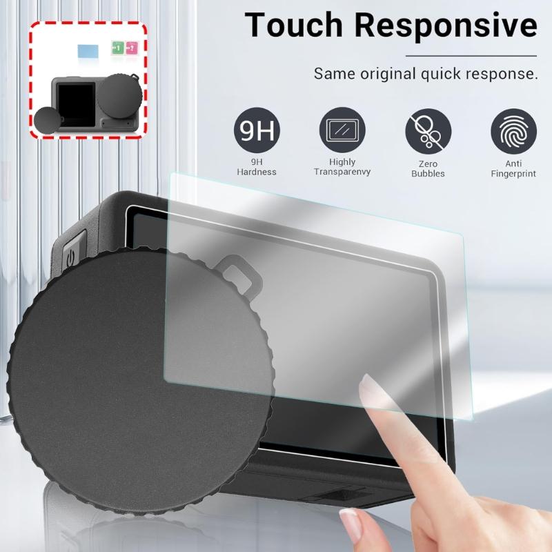 Full Protections Including Tempered Glass Screen Protectors Flexible Camera Lens Caps Durability Housing for Action 5Pro