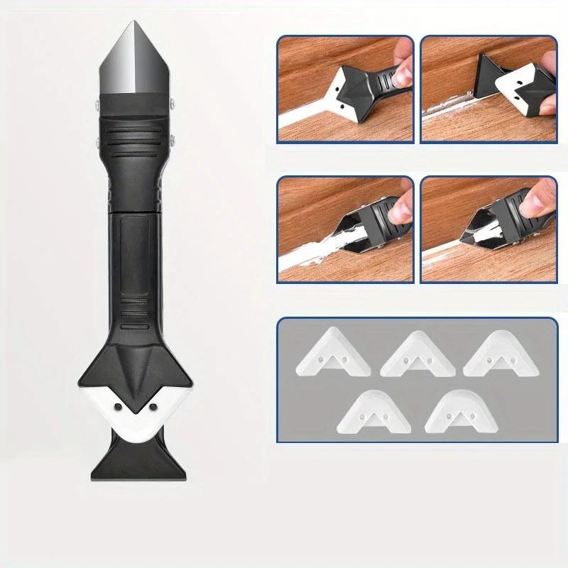 

5-in-1 Sealant Finishing Tool Caulk Remover Glass Glue Angle Scraper for Bathroom Kitchen Floor Silicone Caulking Tool