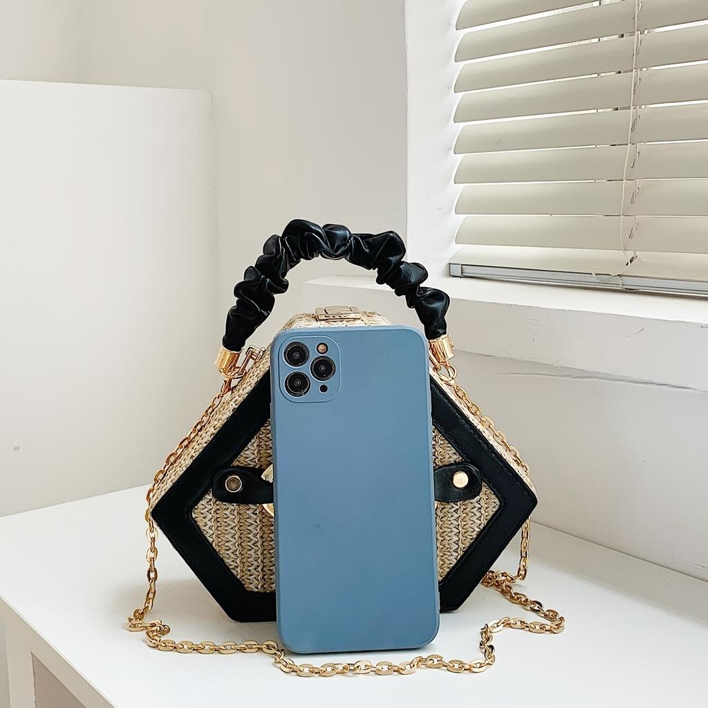 Niche Fashion Chain Straw Bag Portable Messenger Bag