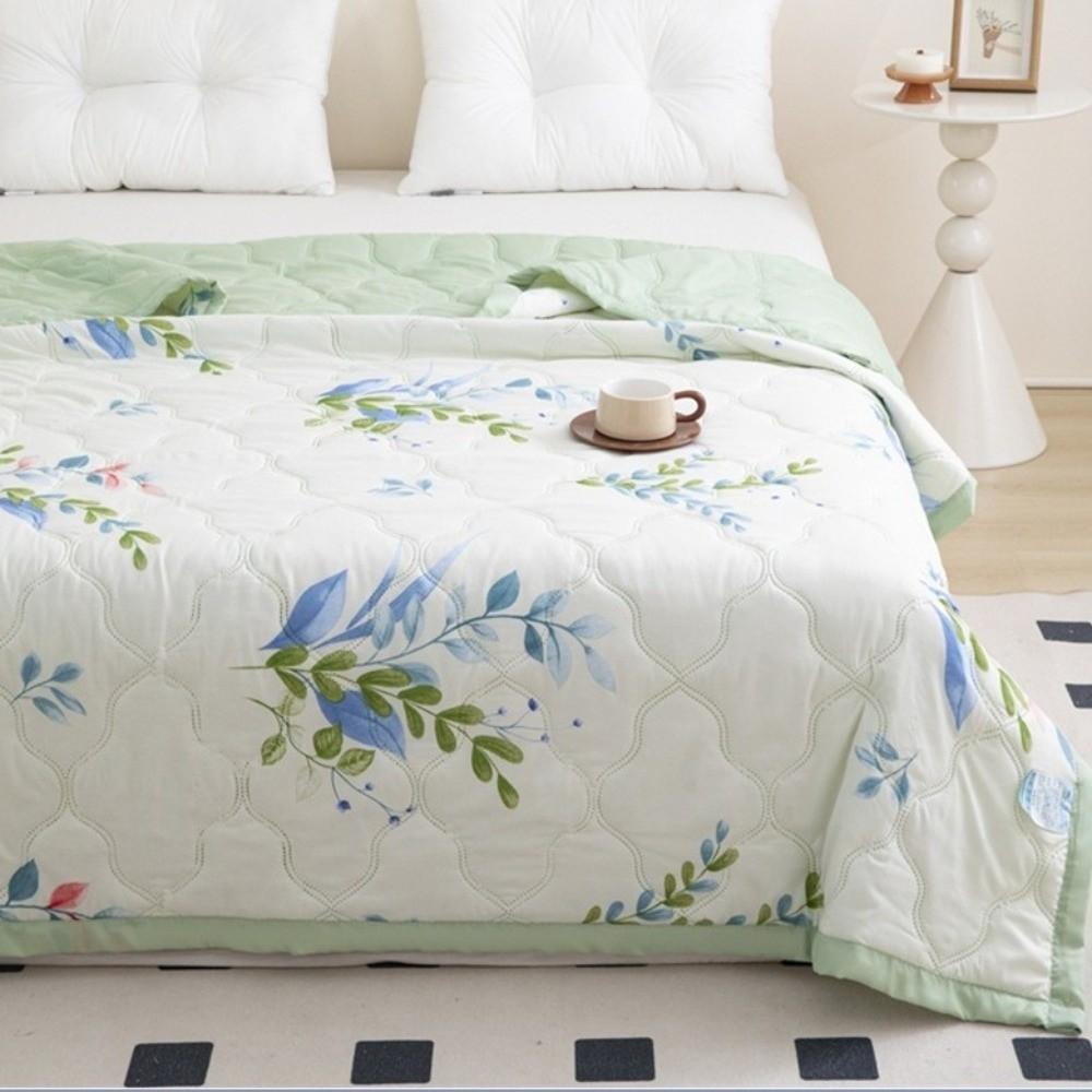 High Quality Floral Print Cooling Quilt Soft Lightweight Washed Cotton Quilt Skin Friendly Airable Summer Blanket Bedroom