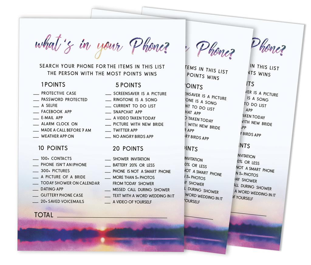 Inkdotpot Bridal Wedding Shower Bachelorette Party Bulk Blank Square Fill In Gift Ideas