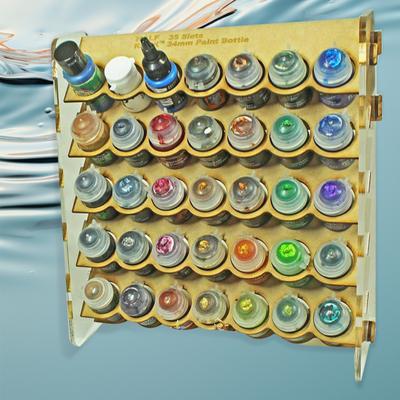 Paint Organizer for Artists 34mm Pigment 35 Bottle Storage Rack Round Holes Easy Assembly