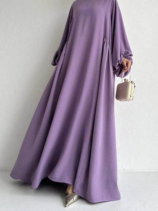 2025 New Middle Eastern Muslim Women's Simple Abaya Dress