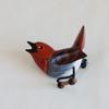 Used Wood carving brooch of wild birds, robin, lovebird, craft