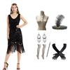1920er Gatsby Pailletten Fransen Paisley Flapper Kleid Mit 20er Jahre Accessoires Set Vintage Gatsby Kleid Für Damen