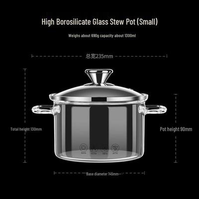 Shangqi 1300ML High Borosilicate Glass Stew Pot