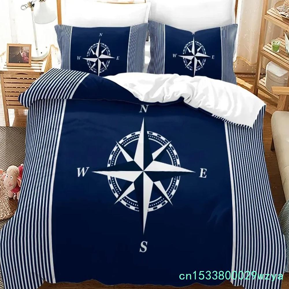 3D Druck Neue Nautische Ozean Anker Bettwäschesets Ozean Geist Bettbezug King Queen Einzelgröße Bettwäsche Teenager Jungen Geschenk