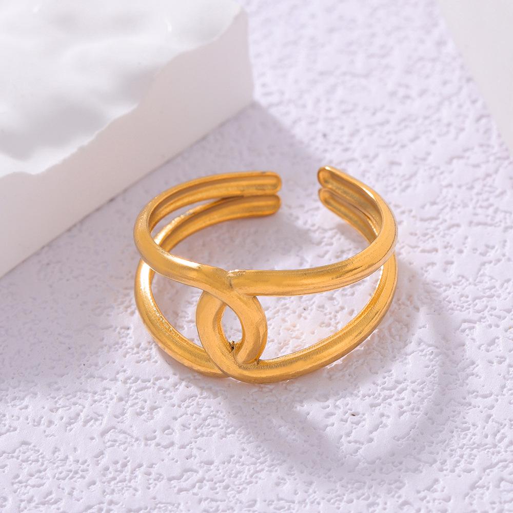 Adjustable Open Titanium Steel Ring - Ladies' Simple No-Fade High-Grade Stainless Steel Design