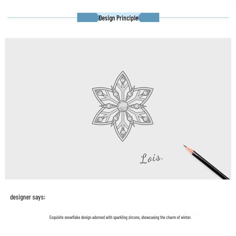Yin Ziyun White Gold Snowflake S925 Silver Beads BSC368