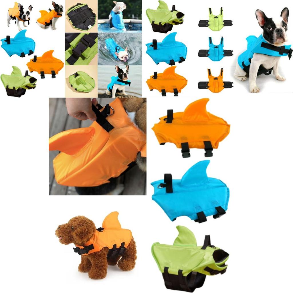 Stylish Wangupet Shark Fin Pet Life Jacket For Small And Large Dogs