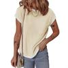 Women T-shirt Round Neck Short Sleeve Pocket Decoration Tee Shirt Color Block Loose Fit Tee Shirt Leisure Wear