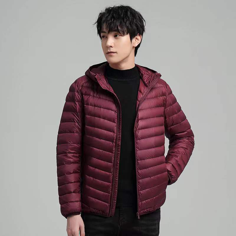 Men's Solid Color Simple Hooded Cotton-padded Coat Men's Korean Version Slim-fitting Warm Cotton-padded Jacket