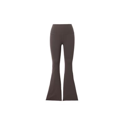 Zenvy Simple Solid Color Logo High Waist Quick Dry Butt Lifting Flared Sports Trousers Women Bottoms Medium-Gray FV7922254