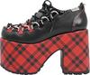 Yosuke Platform Shoes, 4460070, Women's, Black/Red, Sizes 23.0cm-23.5cm