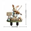 Easter Bunny Stake Easter Decor Yard Ornament Bunny Decorative Garden Stake Rabbits Easter Yard Sign for Backyard Path Garden