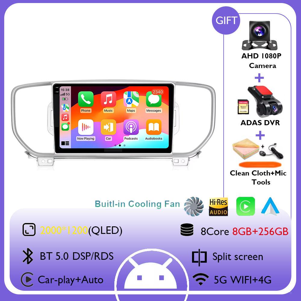 9" Android 14 Car Radio Carplay For Kia Sportage 4 QL 2016 2017 2018 2019 Navigation GPS Multimedia Player Stereo wifi+4G Auto