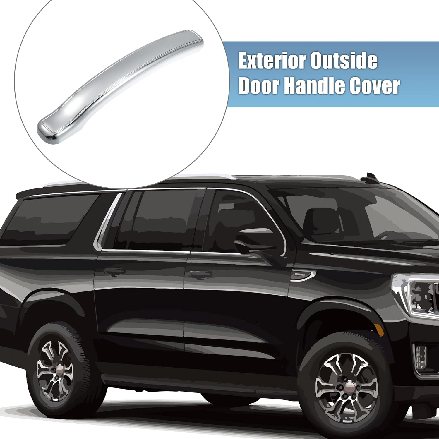 ACROPIX Exterior Door Handle Lever Covers Fit for Chevy for Chevrolet Silverado Suburban Tahoe Avalanche for GMC Sierra - Pack of 4 Silver Tone