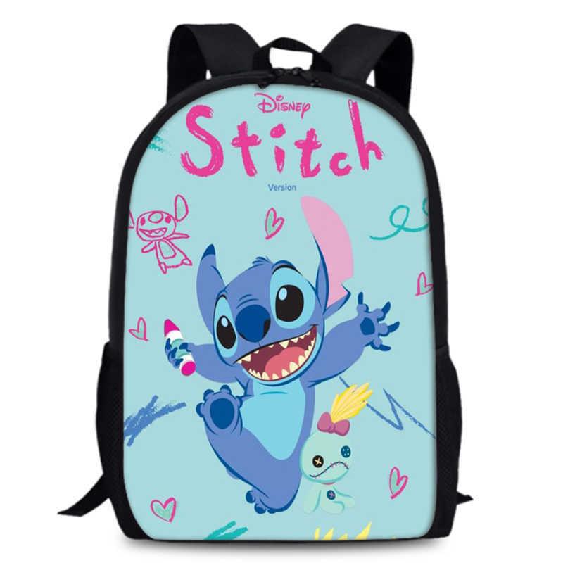 Süßer Stitch Cartoon Rucksack für Kinder mit großem Fassungsvermögen und Oxford-Gewebe