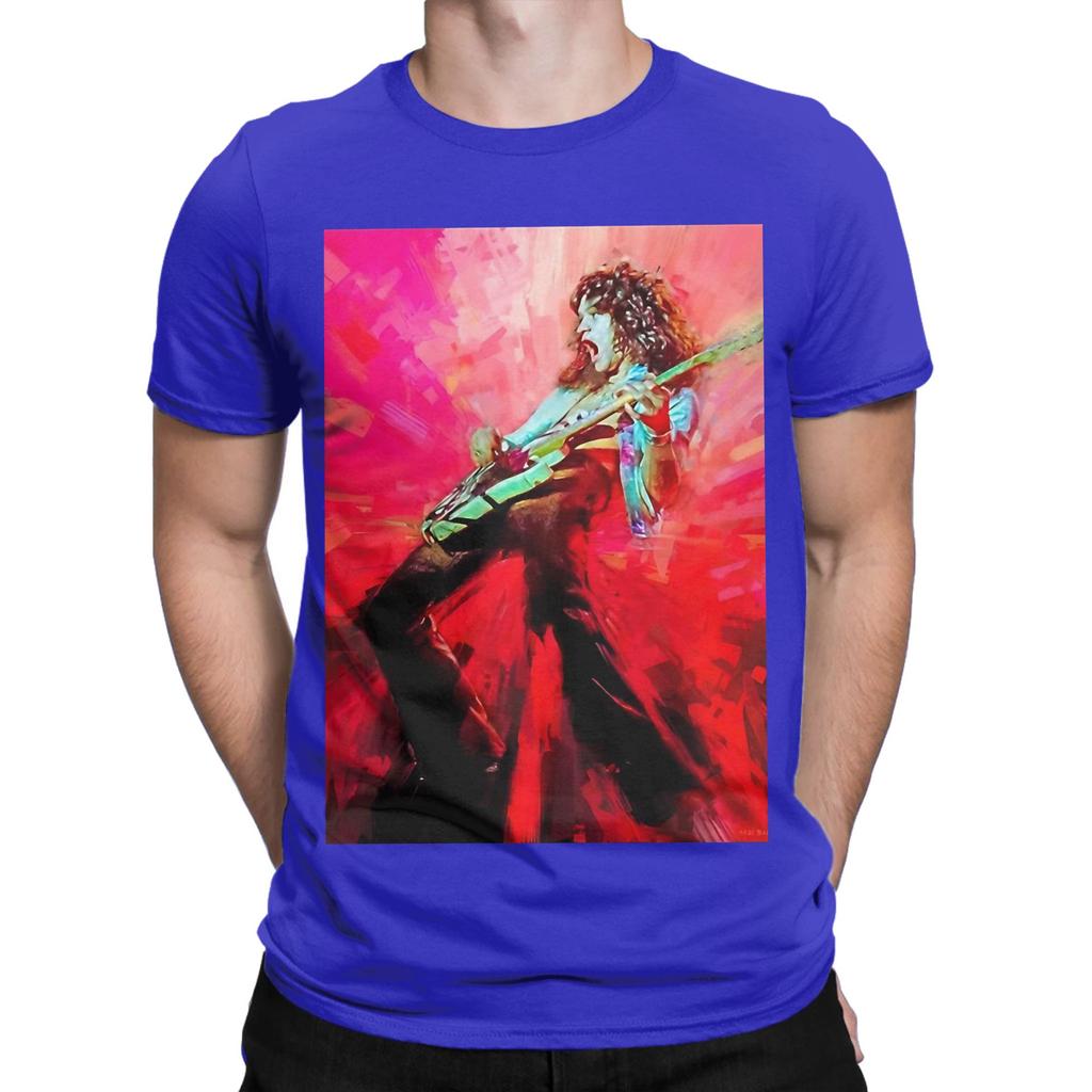 Eddie Van Halen On Fire Novelty 100 Cotton TShirt Van Halen Tees Tops For Unisex
