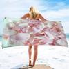 Red Petal Print Beach Towel Beautiful Flowers Girls Women Sport Pool Towels Quick Drying Bathroom Towel Camping Beach Blanket