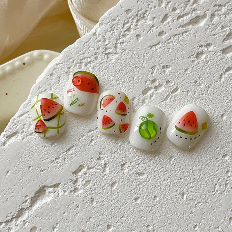 1 Sheet Watermelon Nail Art Sticker Self-Adhesive Sticker Nail Decals Diy Foils Decoration Summer Fruit Manicure Salon Gift