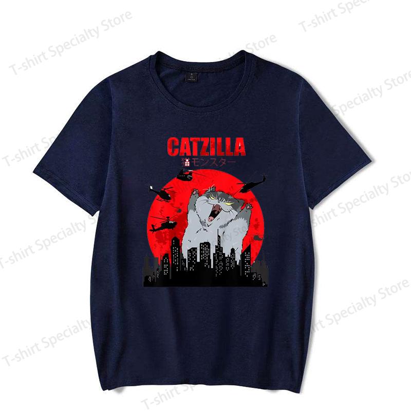Funny Cute Art Japanese Cat Graphic for Cat Lover Catzilla TShirt Graphic T Shirts Womens Clothing Fashion Tshirt