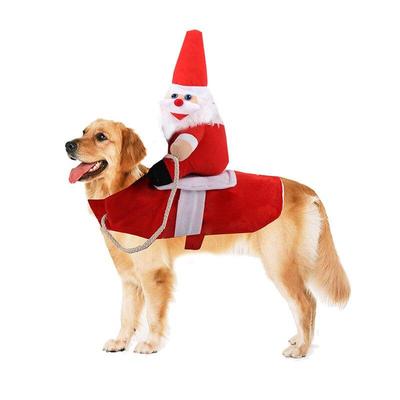 Noel Pet Kostüm Köpek Giysileri Büyük Köpek Giyim Köpek Komik Noel Baba Kovboy Giyim Kediler için