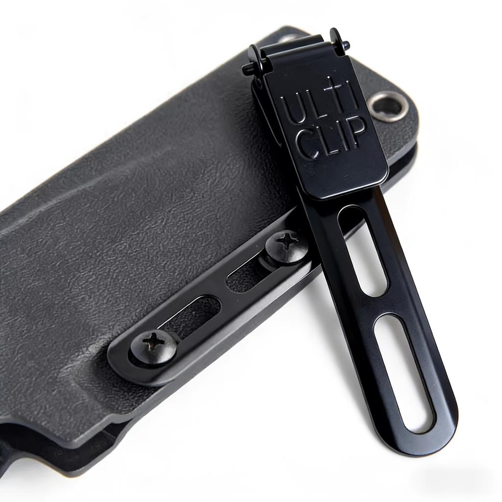 Style Tactique Extérieur Acier Inoxydable Pince de Ceinture UltiClip, Pince en Acier Inoxydable pour Holster, Pince de Ceinture pour Fourreau de Couteau, Pince Arrière Légère