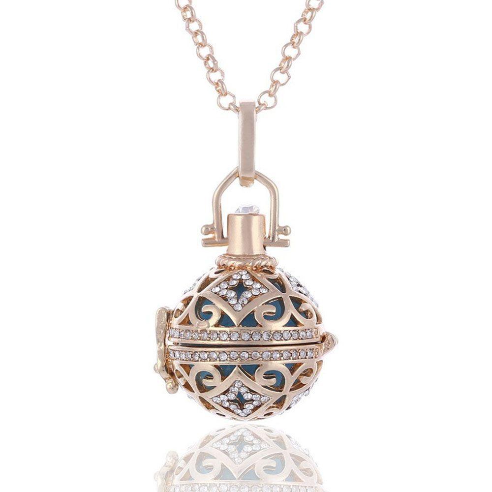 Long Hollow Out Jewelry Angel Caller Chain Necklace Harmony Ball Musical Sound Bell Locket Pendant