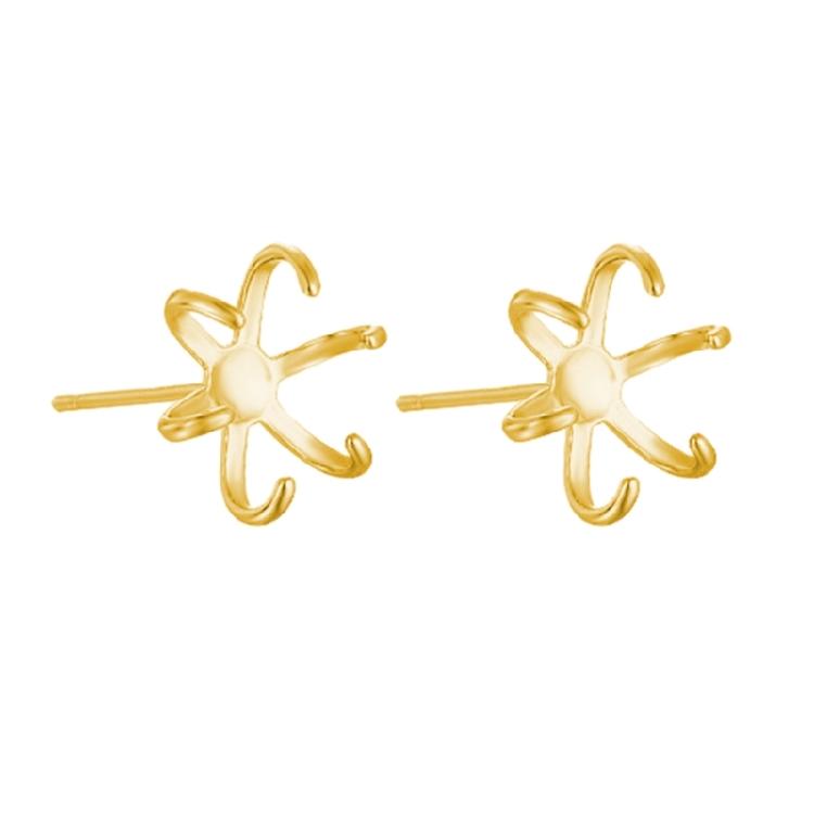 

Stylish Gold/Silver Ear Studs Empty Support Women s Earrings Claws Blank Base S