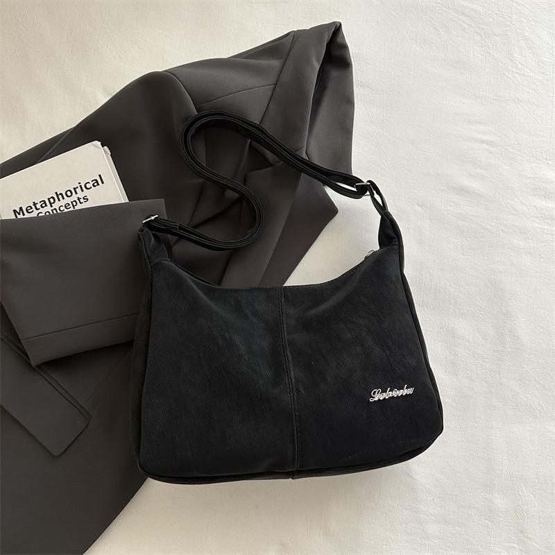 Большая однолямочная сумка-тоут через плечо для женщин - Элегантная и модная сумка чёрный