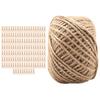 250 Pcs Natural Wooden Clothespins Clip Peg with 1 Roll 50 Meter Jute Twine