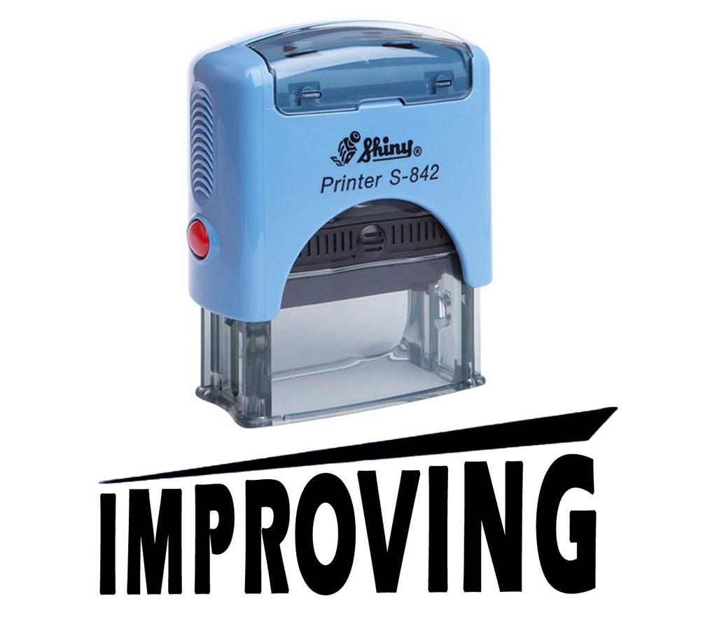 IMPROVING Self Inking Rubber Stamp Office Stationary Custom Shiny Stamp