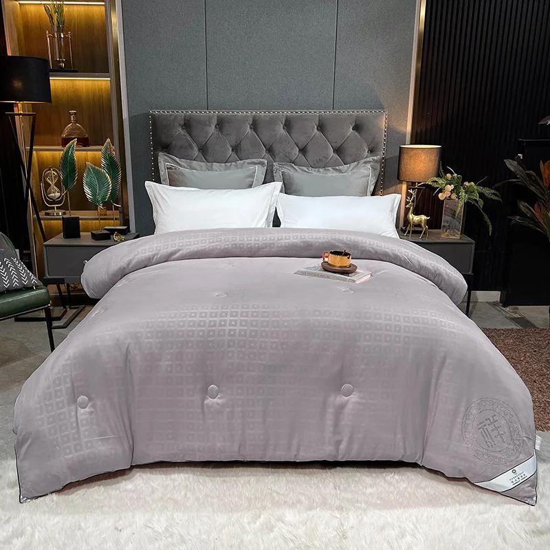 

Премиальное шелковое одеяло с квадратной сеткой из хлопчатобумажной ткани, китайское свадебное одеяло Xiang, двуспальная кровать, летние одеяла 220x240 150x200cm 1.5kg