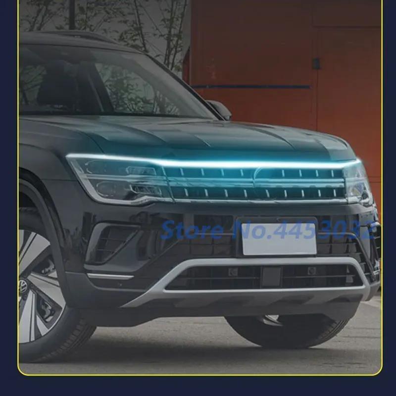 LED Strip Car Hood Light DRL For SAAB 9-3 93 9-5 9 3 9000 9 5 GPS Stand 12V Scanning Effect Daytime Running Lamp Accessories