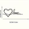 Metal Heart Wall Art, Minimalist Line Hanging Decor, Love Sign for Home, Fashionable Sculpture Plaque