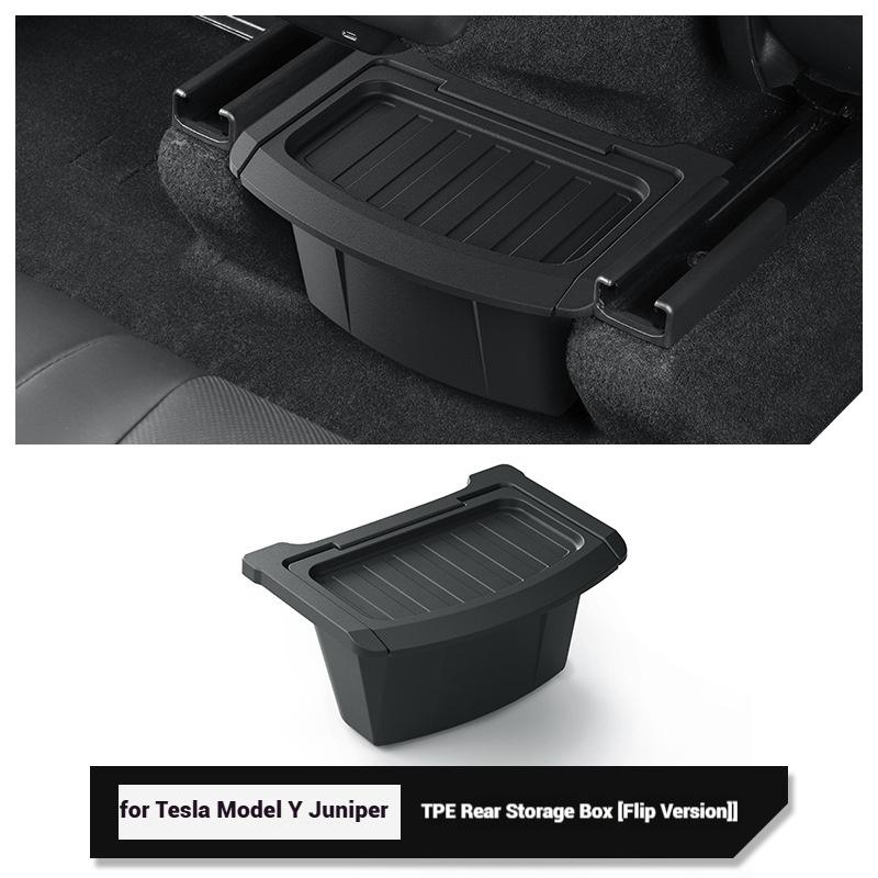 TPE Rear Seat Storage Box for Tesla Model Y Juniper Launch 2025-UP Organizer Center Console Bins Backseat Garbage Accessories
