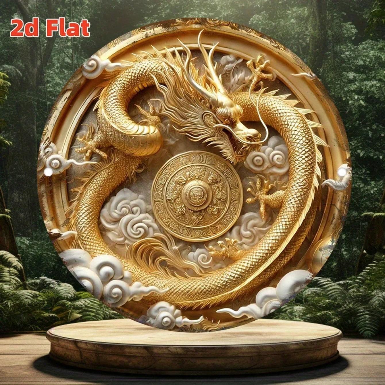 

2D Art Deco Wall Decor Round Flat Metal Painting for Home Office Kitchen TYA37734-20X20cm різнокольоровий