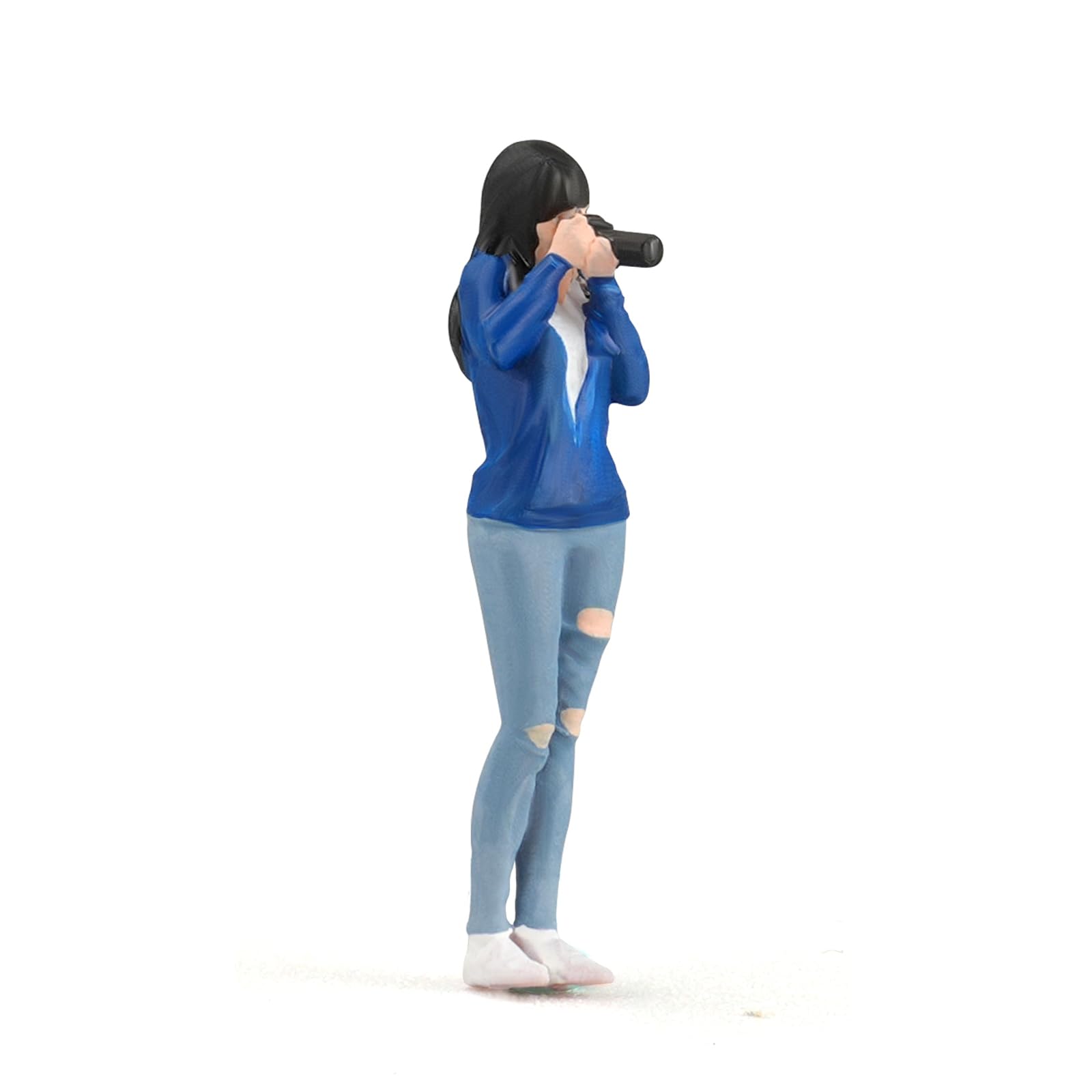 

Shoucangjia Resin Figure Architectural Model and Miniature Landscape Decoration Figure and Girl 1/64 Model, DIY, Pre-painted (Photographer Model)