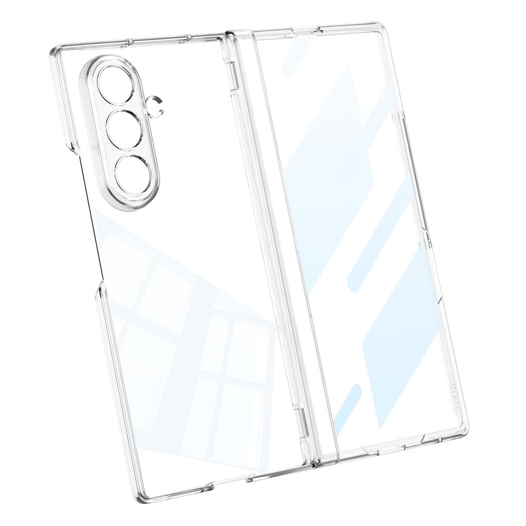 Samsung Fold7 Mobile Phone Case FOLD7 Folding Screen Pc Electroplate Transparent Hinge Anti Fall Protection Case