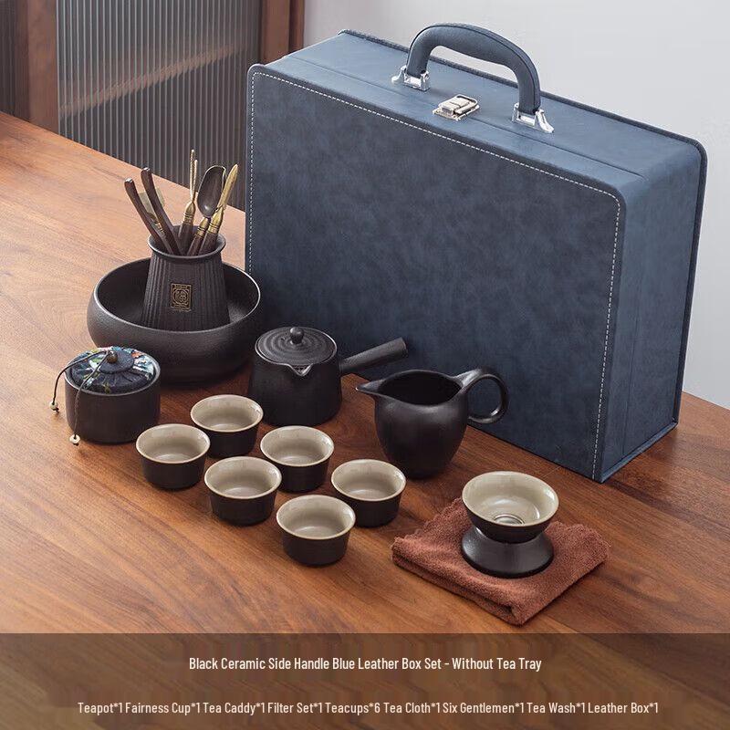 

Japanese Black Pottery Silver-Lined Gongfu Tea Set