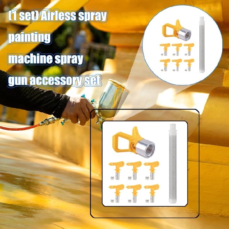 Premium Airless Sprayer Components Set with Nozzles Seat Filter Heat Resistant Metal Plastic Painting Tool Part