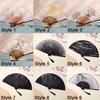 Silk Cloth Dance Hand Fan Bamboo Handle Props Fan Chinese Style Folding Fan  Home Decoration