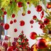Red Christmas Balls 3-10cm: Electroplated Plastic Tree Ornaments for Festive Atmosphere