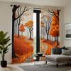 2pc Autumn Landscape Print Curtains   Polyester Fabric   Machine Washable   Suitable for Living Room and Bedroom Decoration
